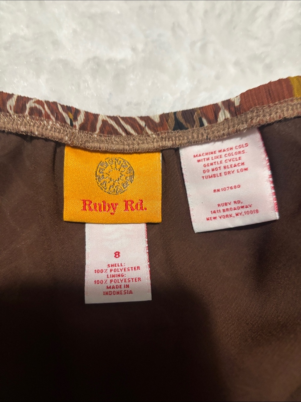 Ruby Rd. Brown Multi Printed Circle Skirt - Picture 3 of 7